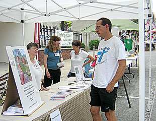 man at booth